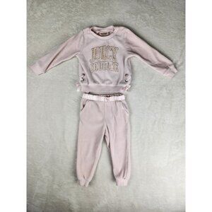 Juicy Couture Baby Girls 2-Piece Size 2T Velour Set Light Pink‎ Joggers